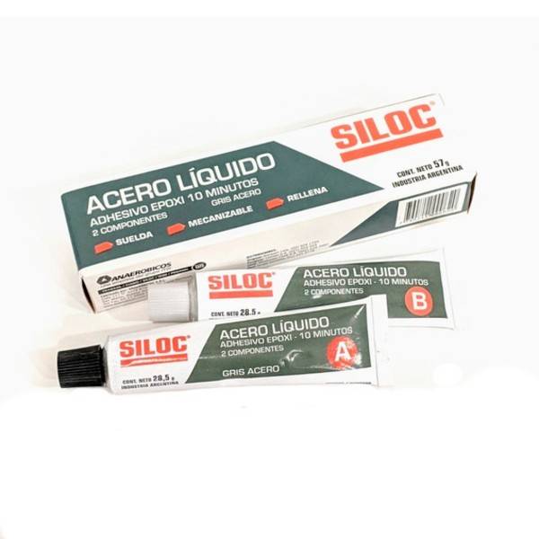 SILOC adhesivo EPOXI ACERO LÍQUIDO dos componentes 57g POMO – LGW Group –  Magafla S.R.L.