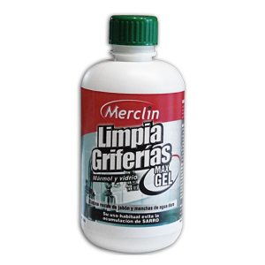 MERCLIN líquido LIMPIA GRIFERÍAS MAX GEL antisarro mármol y vidrio x500ml BOTELLA PVC